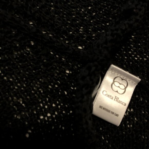 Y2K Costa Blanca Sleeveless Open Front Cardigan Sweater Vest Long Black Small - Picture 8 of 12